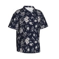 thumbnail image 3 of Xecao Retro Flower print Hawaiian shirt - a stylish short-sleeve button-down for men, perfect for casual beach and tropical outings., 3 of 9