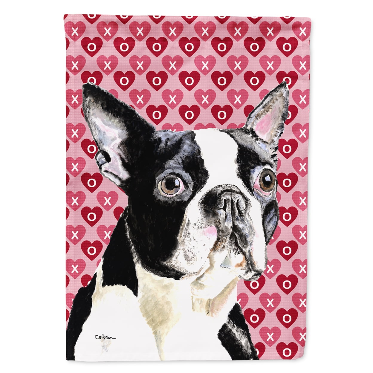 Bandiera Da Giardino Boston Terrier - Caroline's Treasures - Multicolore, 28x40 Cm - Doppia Faccia, Con Manica Per Asta - Prodotta In USA - 3
