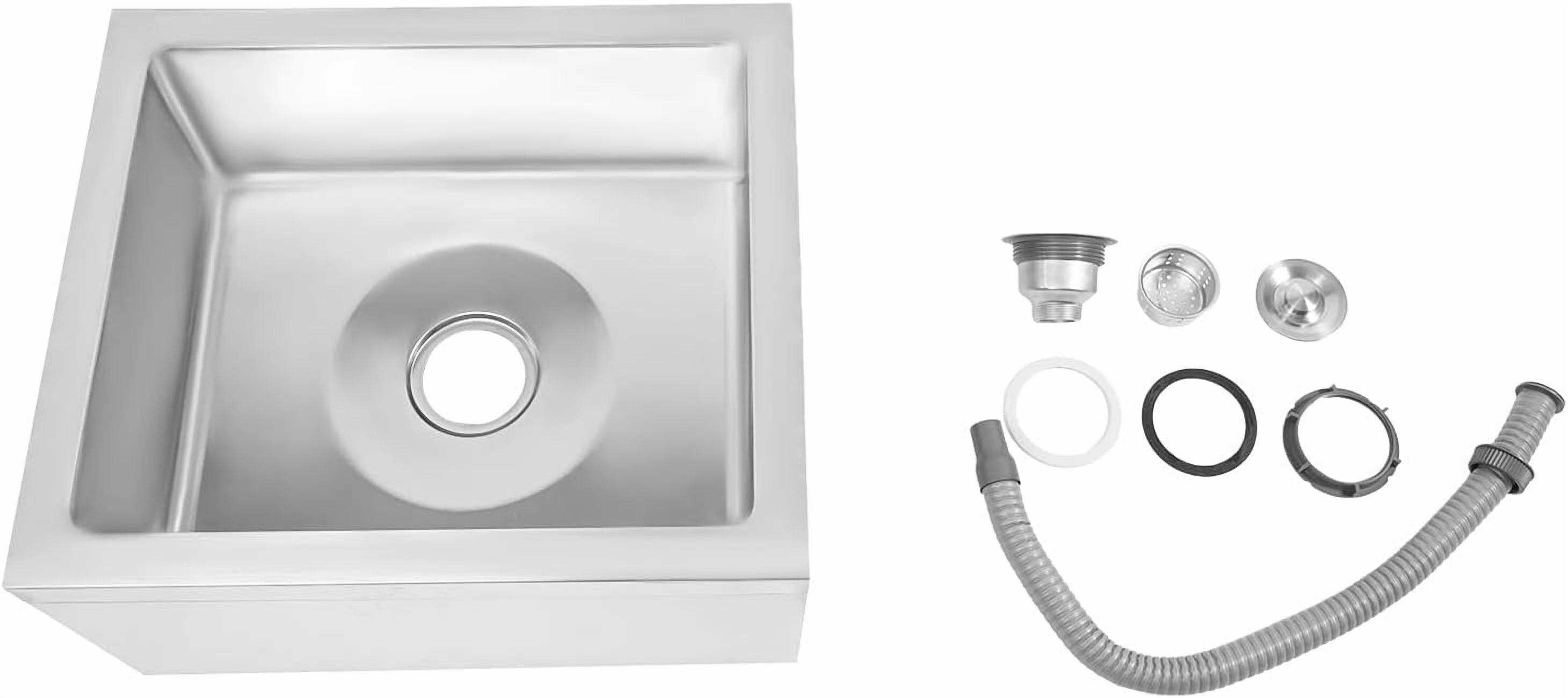 Miumaeov Commercial Floor Mount Mop Sink Free Standing Single Bowl Utility Sink for Restaurant Kitchen Garage Basement Bathroom