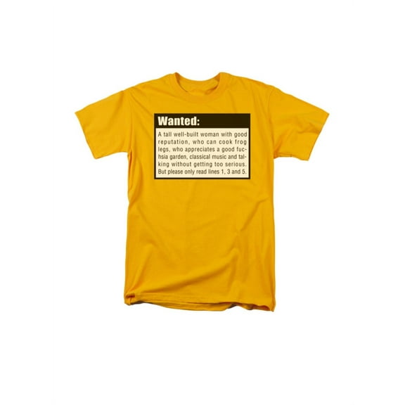 Wanted Ad For A Tall Well-Built Woman Humorous Funny Saying Adult T-Shirt