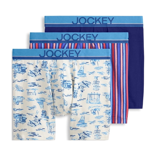 Jockey Men's True Style 6" Boxer Brief - 3 Pack