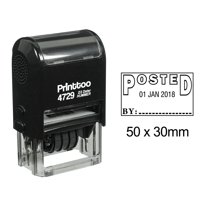 Printtoo Self Inking Office Stationery Posted By Text Date And Sign Space Dater Rubber Stamp-Black