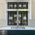 thumbnail image 5 of Coffee Kitchen Curtains Valances and Tiers Set for Windows,Vintage Cafe Bathroom Window Curtain Valance 3 Piece Sets,Kitchen Decor for Living Room,54''''x 24'''', 5 of 6