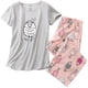 thumbnail image 1 of Tops de pijama para mujer con pantalones capri Conjuntos de pijama Adepaton CJWUS-4749, 1 of 5