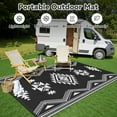 thumbnail image 2 of SIXHOME Outdoor Rugs 9x12 Waterproof Reversible Black Plastic Patio Mat, Non-Slip Durable Moroccan Geometric Design for Camping, RV, Balcony, Porch, Picnic, 2 of 7