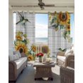 thumbnail image 6 of Sunflower Kitchen Curtains Hummingbird Yellow Summer Botanical Wooden Cafe Short Curtains for Bathroom Blackout Window Curtain Small Window Treatment Drapes for Bedroom Living Room 27.5"x39"x2, 6 of 9
