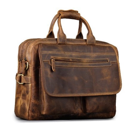 Kattee Real Leather Durable Briefcase, 16 Laptop Bag