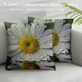 thumbnail image 3 of Chilfamy Daisy Print Throw Pillow Covers Decorative Pillow Cover Square Cushion Cases Soft Cushion Cover Throw Sofa Pillow Case for Home Decor Living Room Bed Couch Car, 3 of 5