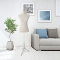 thumbnail image 7 of FreeLung Female Mannequin Torso Dress Form Adjustable Tripod Stand Base Style (Beige), 7 of 7