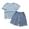thumbnail image 1 of Odeerbi 1-12 Años Niños Niñas Pijamas de Algodón de Verano Manga Corta Tops Pantalones Cortos Conjunto Suave Estampado Ropa de Dormir Conjuntos de Pijama de Dos Piezas, 1 of 6