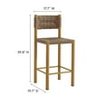 thumbnail image 3 of Counter Stool Chair, Set of 2, Natural Brown, Wicker Rattan, Aluminum, Outdoor Patio Balcony Cafe Bistro Garden Hospitality Restaurant, Modern Contemporary, HB37356, 3 of 11