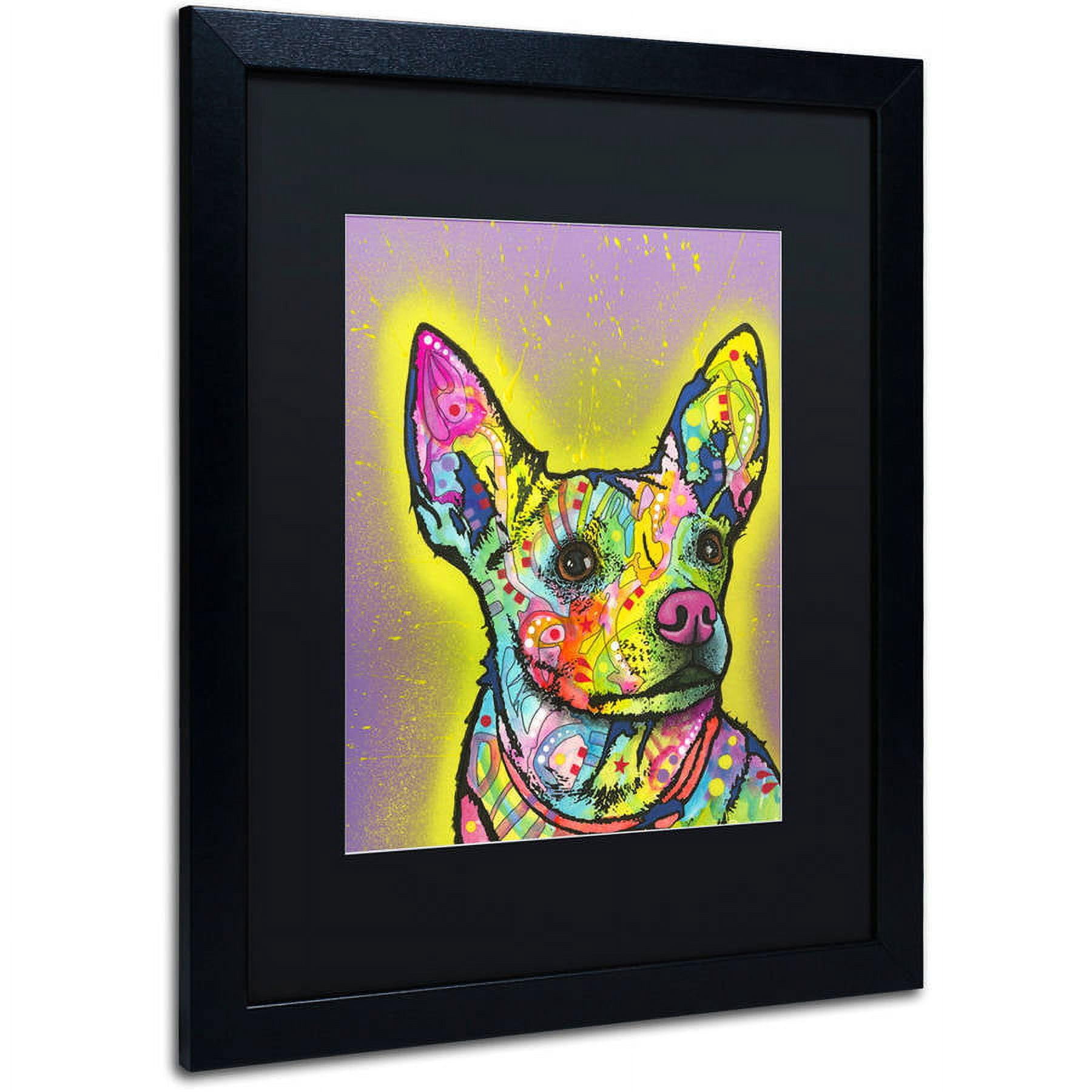 Trademark Fine Art "Listening" Canvas Art by Dean Russo, Black Matte, Black Frame