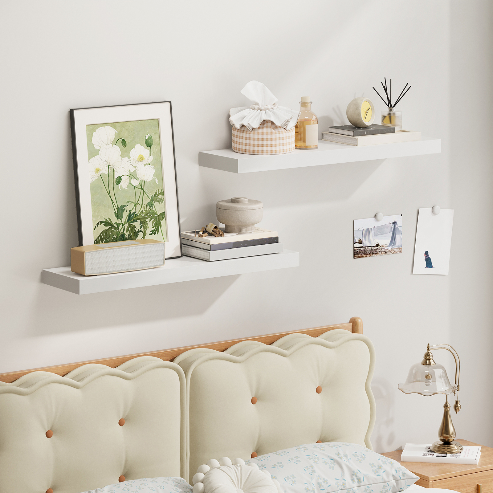 Fairy 2-Pack Floating Shelves, 22.5", White Farmhouse photo 6