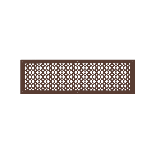 Grille à Retour d'Air 8′′ X 30′′ avec Trous et Vis, Taille de Plaque avant 10′′ X 32′′, Couvercle de Conduit CVC, Évent en Fonte Enduit de Poudre Repeintable pour Murs, Plafonds, Planchers – Motif Champignon Tudor VR 100