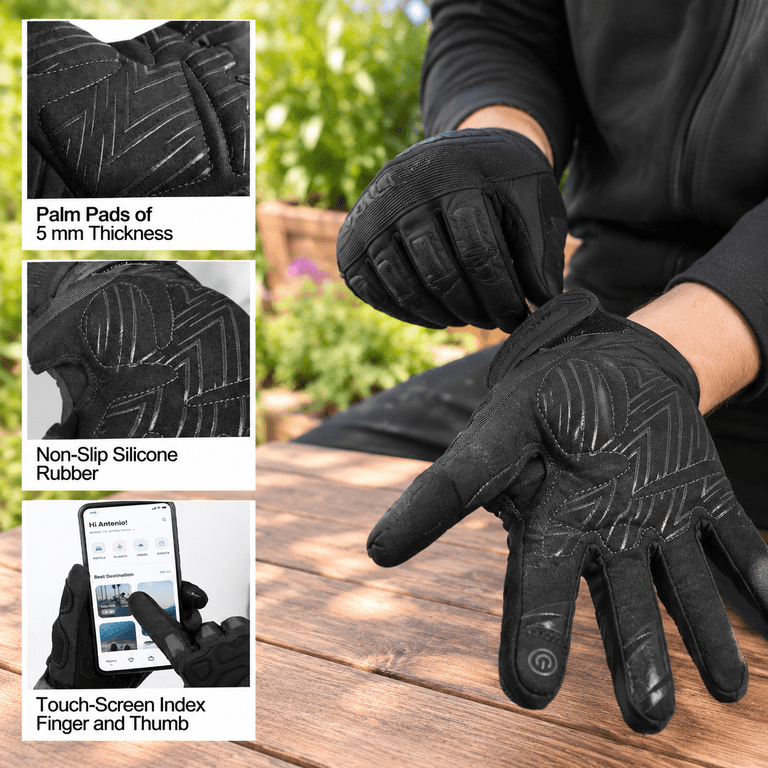 Black Small Knuckle Guard Padded Cycling Mountain Bike Gloves - Walmart.com