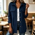 thumbnail image 2 of Evdexr Womens Corduroy Jacket Long Sleeve Collared Button Down Shirt 2026 Winter Work Casual Coats Oversized Solid Color Tops with Pocket 3XL, 2 of 6
