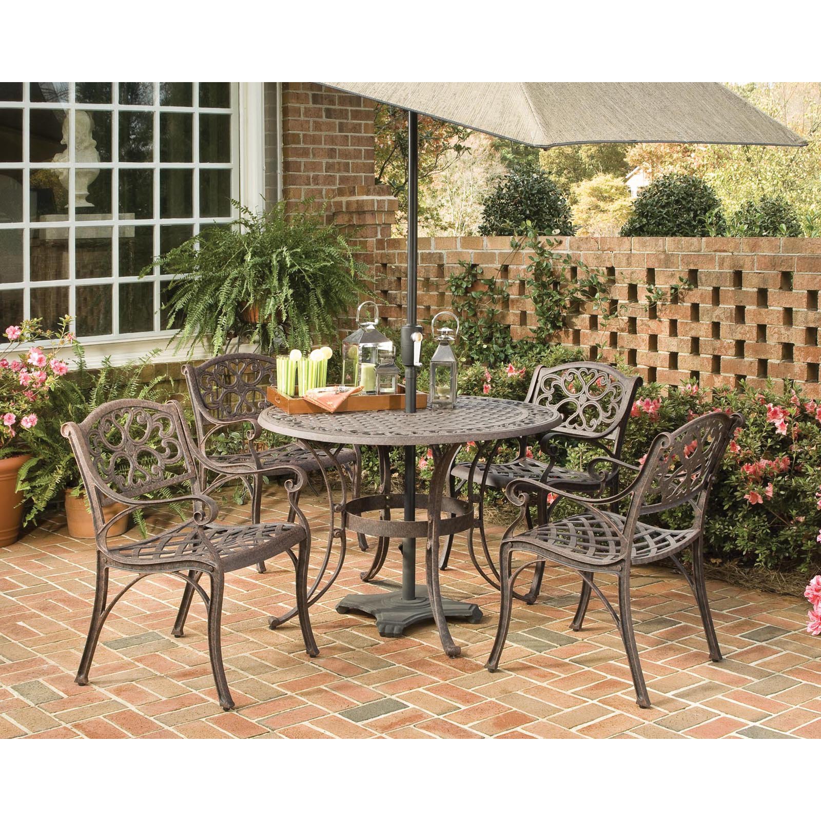 Home Styles Biscayne 5 Piece 42 Round Dining Set Multiple Finishes Walmart Com Walmart Com