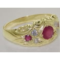 thumbnail image 4 of LBG 14k Yellow Gold Cubic Zirconia and Natural Ruby Womens Band Ring - Size 6.75, 4 of 6
