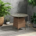 thumbnail image 3 of Outsunny Table de Patio Rond de 31,5 Pouces, Table Bistro avec Trou pour Parasol, Brun, 3 of 10