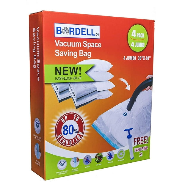 ZMLEVE Vacuum Space Saving Bag with Easy Lock Valve and Free Travel