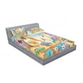 thumbnail image 3 of Cartoon Bedding Set with Sheet & Covers, Savannah Animal Family Volcanos Mammals Nature Beasts Hippo Camel Sketch Design, Printed Bedroom Decor 2 Shams, 4 Sizes, Multicolor, by Ambesonne, 3 of 3