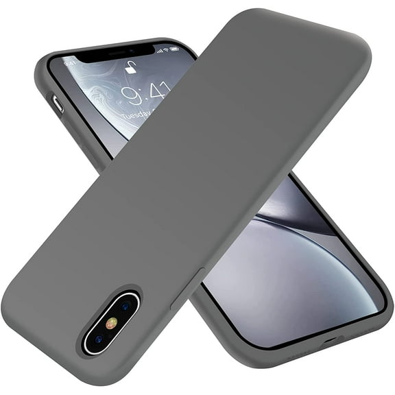 for iPhone X Case, [Silky and Soft Touch Series] Premium Soft Silicone Rubber Full-Body Protective Bumper Case Compatible with Apple iPhone X(ONLY) - Black