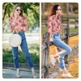 thumbnail image 7 of KLL Strawberries Print Women's Long Sleeve Pajamas with Pants Sleepwear Loungewear 2 Set-Large, 7 of 7