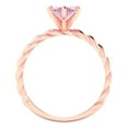 thumbnail image 4 of Clara Pucci 14K Rose Gold Solid Gold Pink Solitaire Anniversary Ring for Women - 2 cttw Marquise Cut, 4 of 7