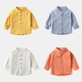 thumbnail image 5 of GYRATEDREAM Boys' Shirt - Casual Long Sleeve Button Down Collared Shirt – Long Sleeve Shirt Tops for 2-9Y, 5 of 6
