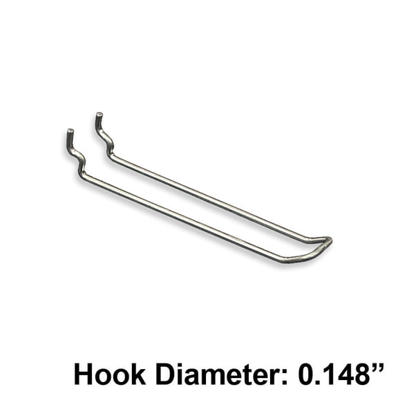 6" Metal Wire Loop Hook: 0.148" Diameter, 50-Pack