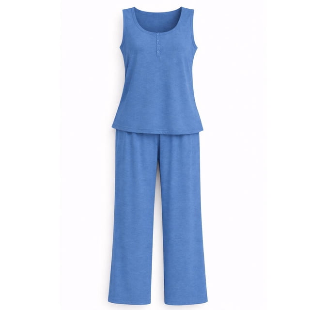 Set Pijama George para Mujer, sin Manga Azul Talla Xch 2 piezas