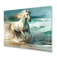 thumbnail image 2 of Designart "Beachside Horse II" Animals Metal Wall Decor, 2 of 5