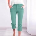 thumbnail image 2 of Womens Capri Pants,Women's Capri Pants Stretch Business Work Capris Casual Straight Leg Office Dress Pants Summer Pants, 2 of 9
