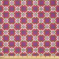 thumbnail image 2 of Ambesonne Fashion Fabric by the Yard Microfiber, Colorful Geometric Ornament, 2 Yards, Pale Eggplant Grey Pink, 2 of 2