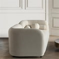 thumbnail image 3 of Bodur Japandi Style Luxury Modern Ivory Boucle Fabric Curvy Arm Couch, 3 of 7