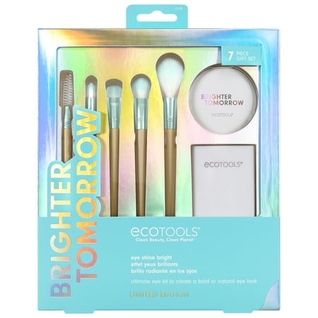 EcoTools Limited Edition Eye Shine Bright Makeup Brush Kit, 7 Piece Gift Set