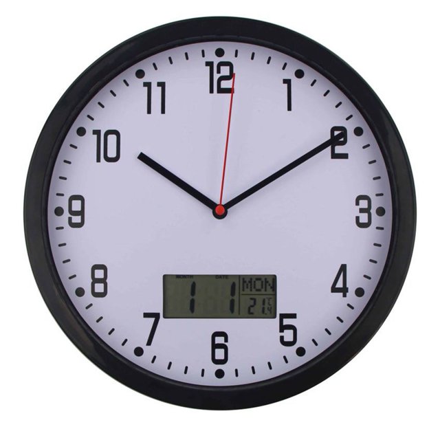 Bgsha Horloge Murale avec Compteur de Température et d'Humidité LCD