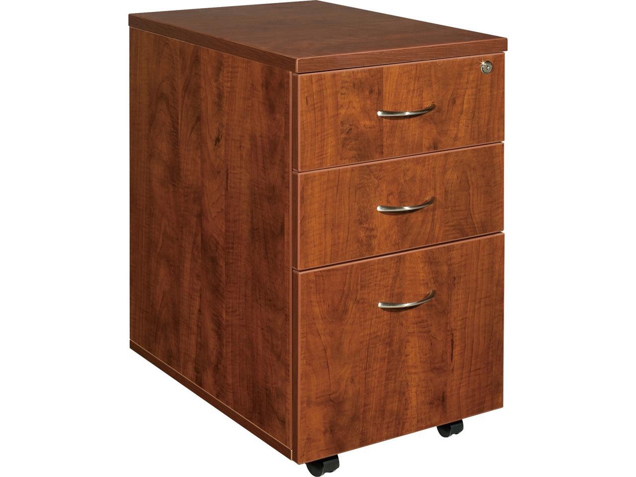 3 Drawers Vertical Wood Composite Lockable Filing Cabinet, Cherry - image 5 of 10