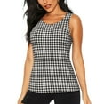 thumbnail image 2 of Haiem Houndstooth Black And White Workout Tank Tops for Women, Athletic Sports Slim-Fit Tank Tops, Compression Sleeveless Dry Fit Shirts,Athletic Shirt-, 2 of 9