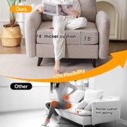 Rexulqo Oversized Accent Chair with All Seats Storage,Comfy Living Room Chairs with 2 Throw Pillow,Upholstered Mid-Century Armchair,24.5'' Deep Seat,Reading Chair For Bedroom ,Office,Chenille,Khaki