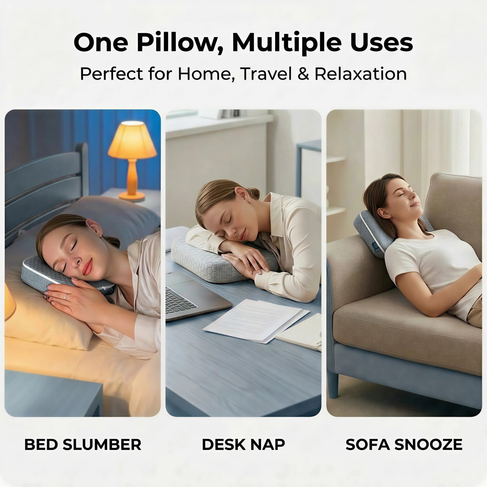 CHARRYARN by TexStead Ear Protection Pillow with Center Hole, Side-Sleeping Pillow, Soft Memory Foam Cushion, Prevents Ear Pressure & Relieves Ear Pain – Breathable & Washable Cover-9*9*2inch-gray