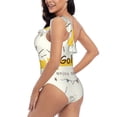 thumbnail image 4 of Salouo Golf Icons And Golfer Pattern One Shoulder Ruffled One Piece Swimsuit for Women V Neck Swimwear Tummy Control Bathing Suit-Medium, 4 of 6