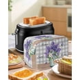 thumbnail image 4 of Purple Lavender Toaster Cover 4 Slice, Large Kitchen Appliance Covers, Spring Butterfly Daisy Watercolor Gray Toaster Oven Cover with Loop, Bread Machine Cover Polyester Dust Cover Protection, 4 of 4