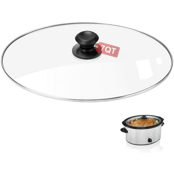 Oval Glass Crock Pot Lid 7 Quart Replacement for Oval lid Crock Pot Slow Cooker SCV700SS and for Hamilton Beach Slow Cooker Lids Replacement 7 Quart 33474G.$$Home Decor, Kitchen, & Other