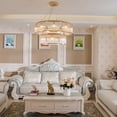 thumbnail image 4 of 3-Tier Golden Crystal Chandelier, 2/3 Deck Optional, D120 Large Size, E14 Base, Modern Luxury LED Pendant Light for Living Room Dining Room High Ceiling, 4 of 8