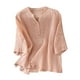 thumbnail image 1 of Vestidos Casuales Para Mujer, Blusas De Mujer De Moda Blusas casuales holgadas de manga corta con cuello en V y manga 1/2 para mujer, 1 of 2