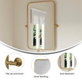 thumbnail image 3 of Emma + Oliver 35" x 27" Rectangular Pivot Wall Mirror with Slim Gold Frame and Silver Backed Glass for Clarity for Bathrooms, 3 of 11