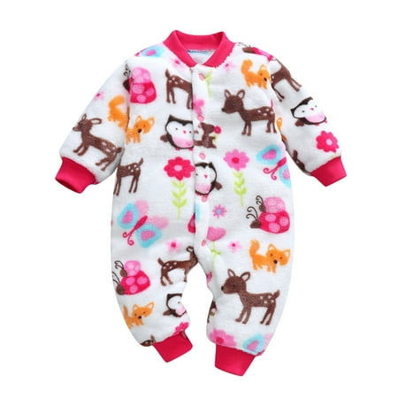 

baby girl clothes Baby Boys Print Thick Warm Jumpsuit Playsuit Romper Clothes