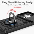 thumbnail image 5 of JBuwsdan For Moto G 2026 Case,For Moto G Play 2025 Case Built in Finger Ring Holder Kickstand,Heavy Duty Shockproof Full Body Protective Phone Cover - Black, 5 of 8