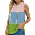 thumbnail image 2 of ZyeKqe Hoodies for Women Sleeveless Drawstring V Neck Tank Top Casual Athletic Gym Exercise T Shirts, 2 of 4
